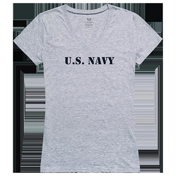 Rapid Dominance G03-NA2-HGY-05 US Navy 2 T-Shirt Graphique Col en V, Gris Chiné - 2TG