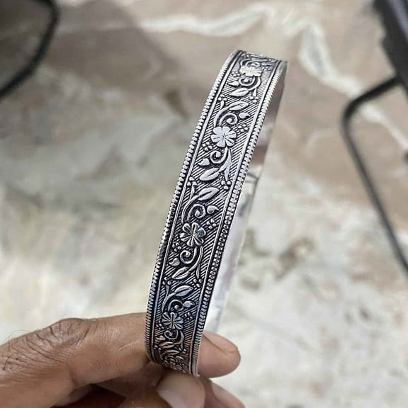 Men Silver Cuff Bracelet