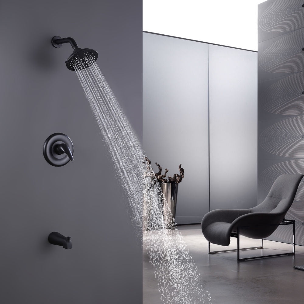 Kepooman Shower Faucet with Rough-in Valve witDiverter for Home Hotel, Matte Black Kepooman Shower Faucet with Rough-in Valve witDiverter for Home Hotel, Matte Black