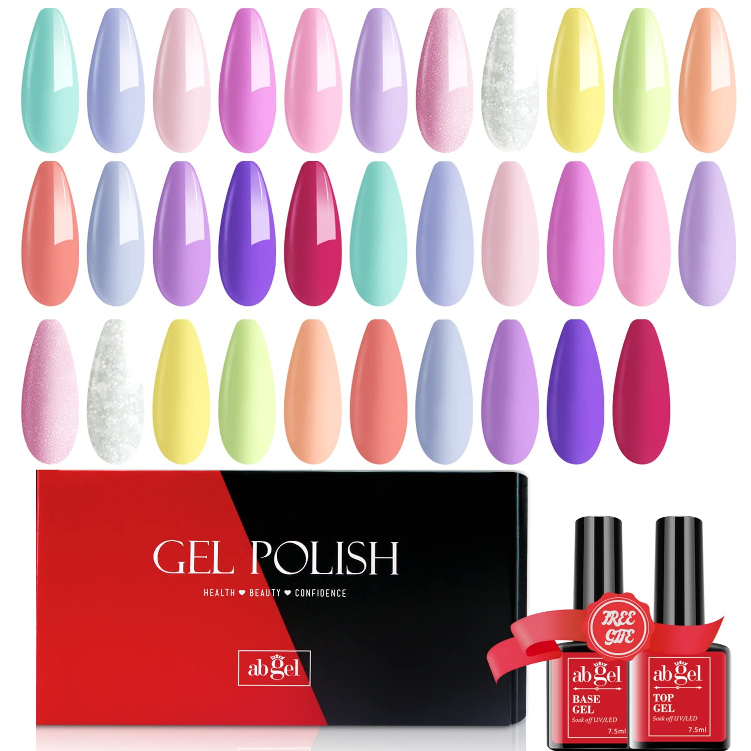 Ab Gel 18 pcs Nail Polish Set,16 Colors Macaron Pastel Nail Polish Kit