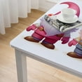 thumbnail image 4 of nygtbtfer Valentines Cute Gnomes Square Fitted Table Cloth Lovely Gnomes Square Tablecloths with Elastic Edge Wipeable Non Slip Table Cover for Parties Party Outdoor Kitchen Holiday Table Pads  White, 4 of 7