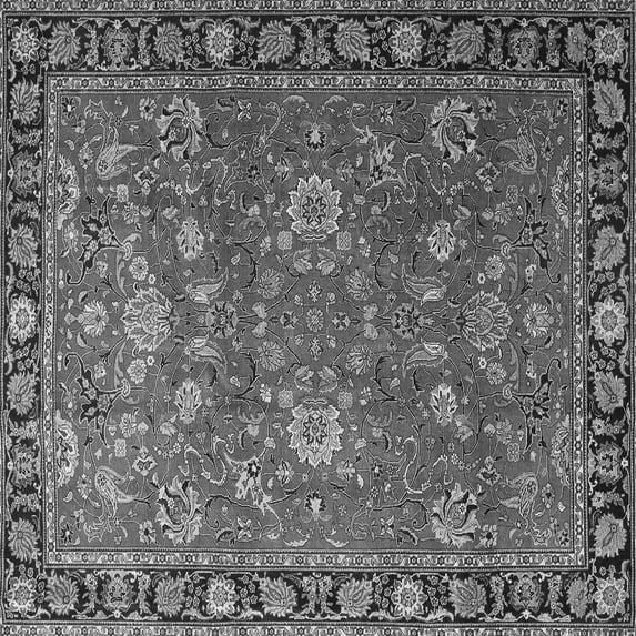 Ahgly Company Indoor Square Persian Gray Traditional Area Rugs, 8' Square