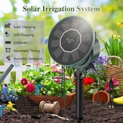 Alarm-Clock Shaped Solar Drip Irrigation System - Indoor/Outdoor Use, Automatic Watering Kit with 2200mAh Battery & Humidity Monitoring for Gardens, Potted Plants