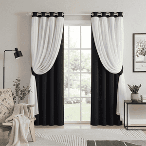 Double Layer Room Darkening Curtain Panels