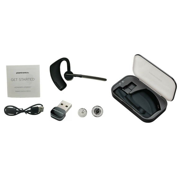 Restored Polycom Plantronics Voyager Legend UC B235-M USB PC Bluetooth Headset - Black 87680-01 with USB Adapter and Charging Case (Refurbished)
