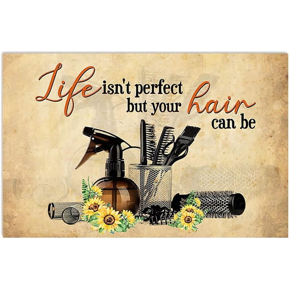 Barber Tools Metal Sign Vintage Barber Shop Decor A Hairdresser's Prayer Posters Salon Home Room Wall Decor Plaque 12x18 Inches