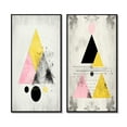 thumbnail image 2 of Designart "Retro Triangular Transcendence II" Modern Geometric Framed Wall Art Set Of 2 - Modern Pink Gallery Wall Frame Set For Home Decor, 2 of 6