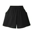thumbnail image 4 of ABATAB Cotton Linen Shorts for Women Loose Fit Casual Shorts Drawstring Elastic Waisted Summer Shorts with Pockets, 4 of 4