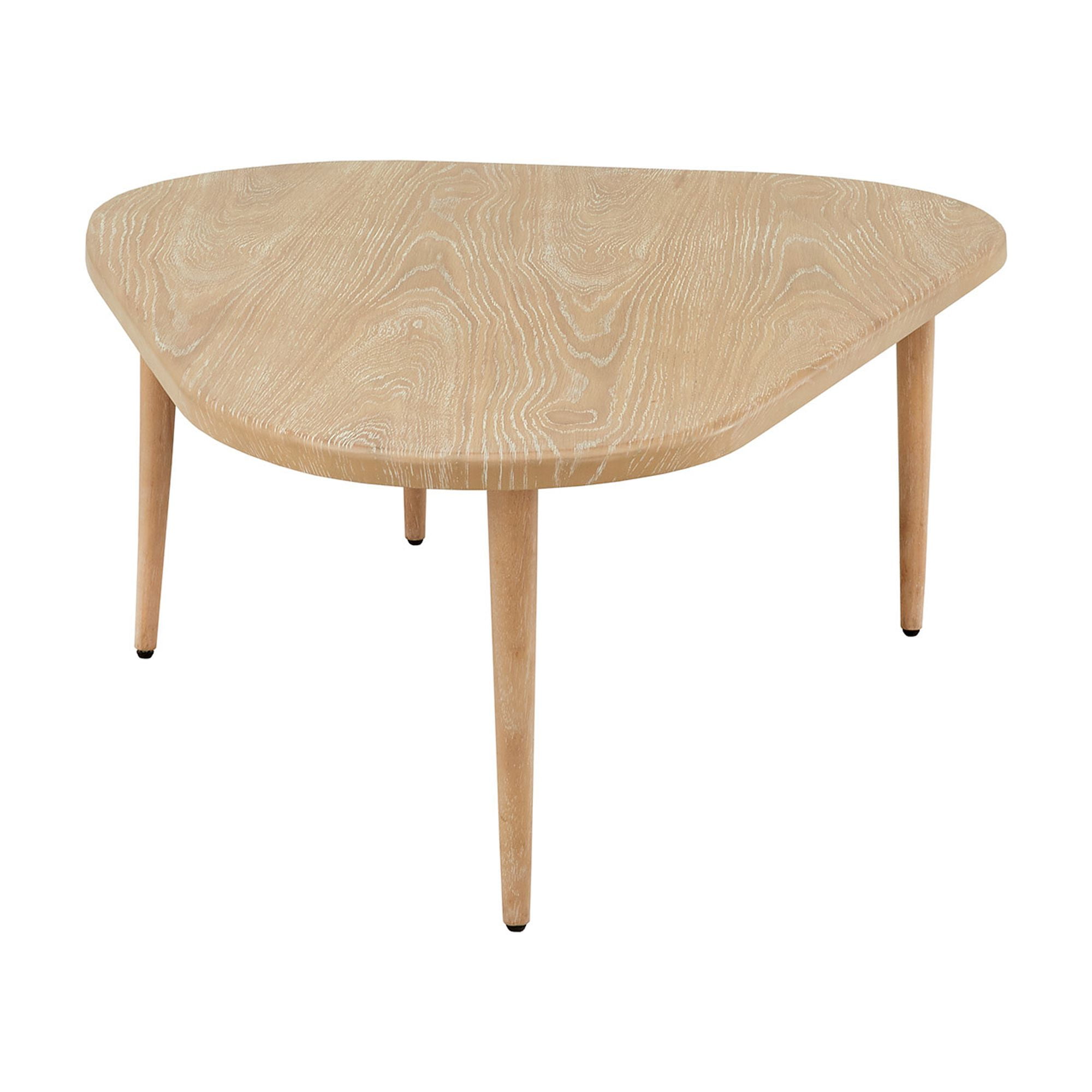 Weston Home Teardrop Nesting Coffee Tables with 3 Legs and Wood Finish