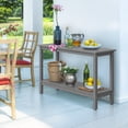 thumbnail image 5 of BuySphere Patio Console Table, Outdoor Solid Wood Side Table Multifunctional Buffet Bar Storage Organizer with Foot Sliders, 48in 2-Shelf,Grey, 5 of 31