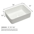 thumbnail image 2 of 19"×15" White Ceramic Rectangular Vessel Bathroom Sink, 2 of 9