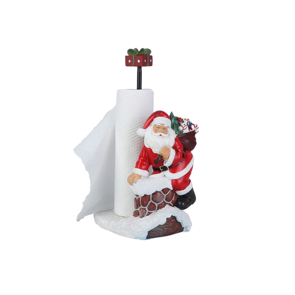 Justhard Xmas Paper Towel Holder Snowman Santa Claus Antislide