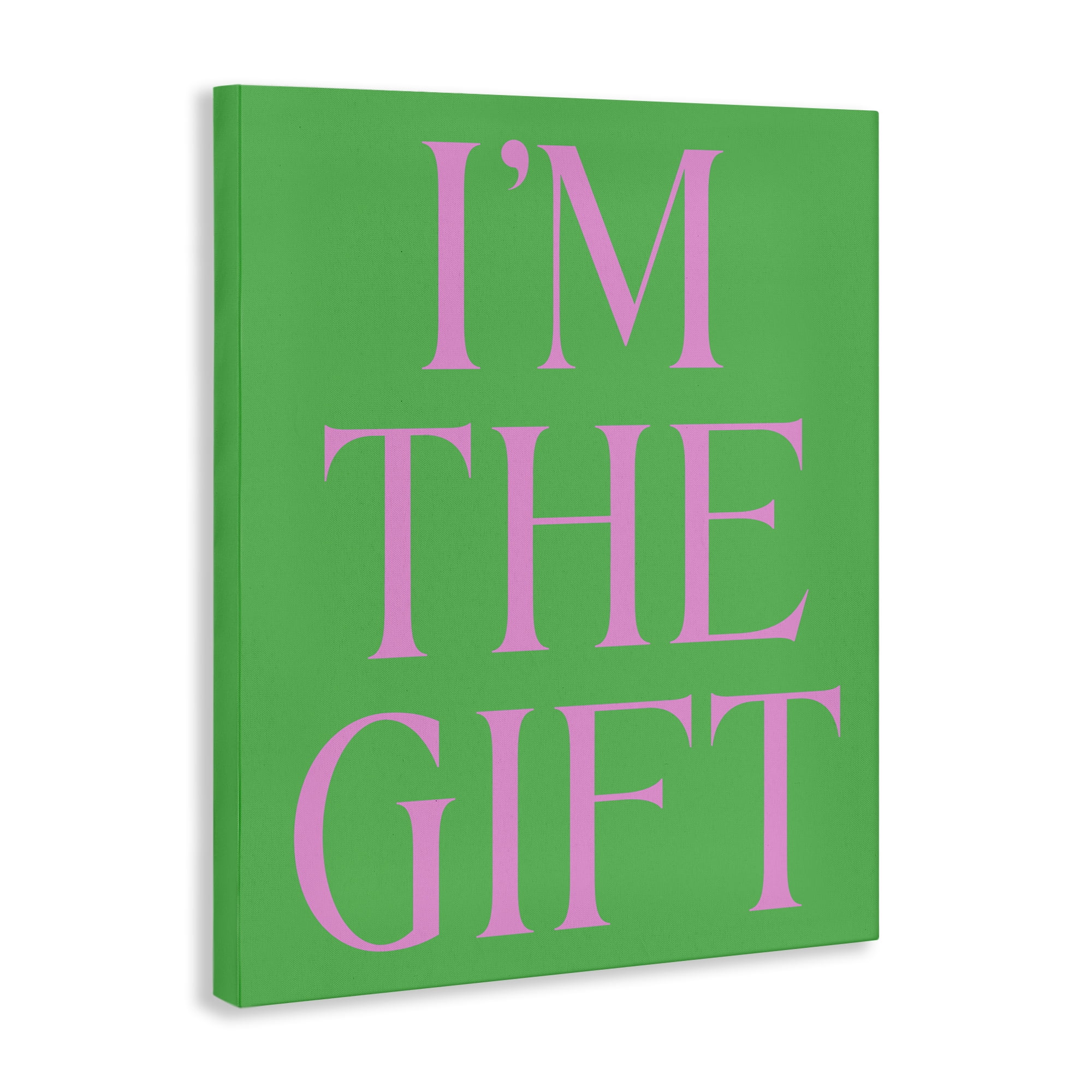 Stupell Industries Funny I'm The Gift Holiday Painting Wrapped Canvas Art Print Wall Art, 16 x 20