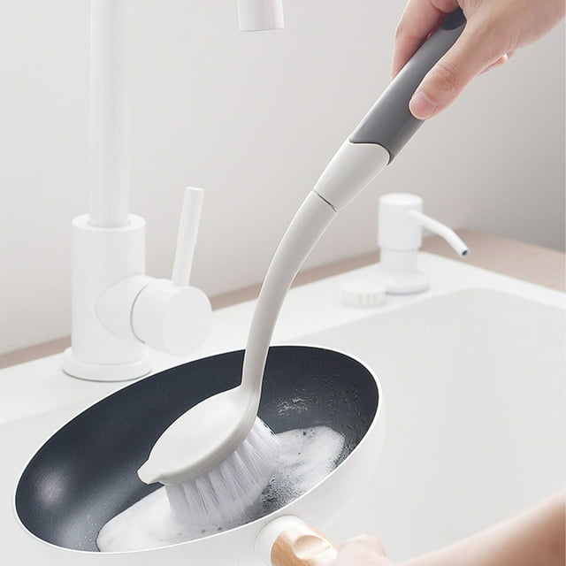 Campana Para Cocina Dishwashing Brush With Handle Stiff Bristles Dishwashing Brush With Built-in Spatula Dishwashing Brush For Cleaning Cutlery Pots And Pans Kitchen Sink