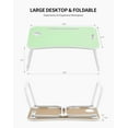 thumbnail image 6 of Foldable Lap Desk for Laptop, Portable Lap Table with Cup Holder, Tablet Slot & Lifting Handle for Working, Writing, Drawing & Eating - Green, 6 of 6