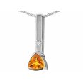 thumbnail image 2 of Tommaso Design� Trillion 7mm Genuine Citrine Pendant Necklace, 2 of 9