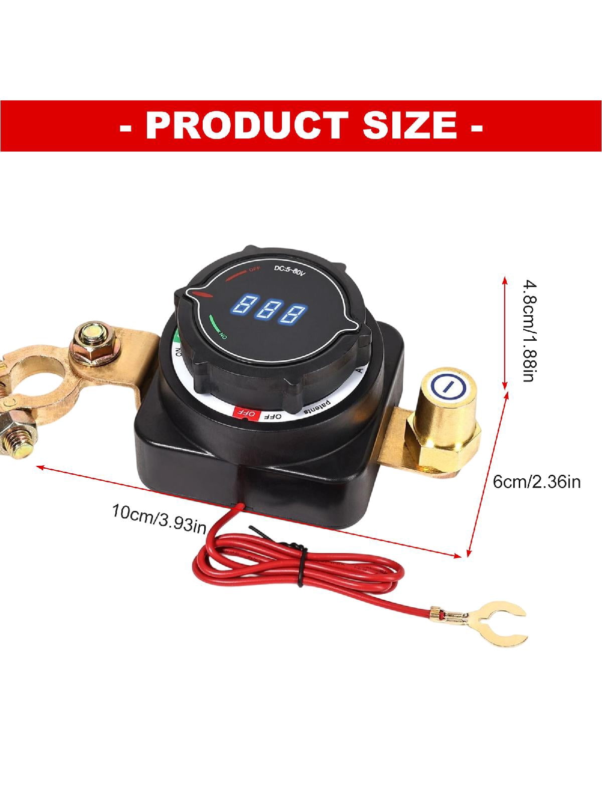 Upgrades 300A Battery Disconnect Switch with Built In Voltage Meter Electrical System Protection For RV Marine Truck Car