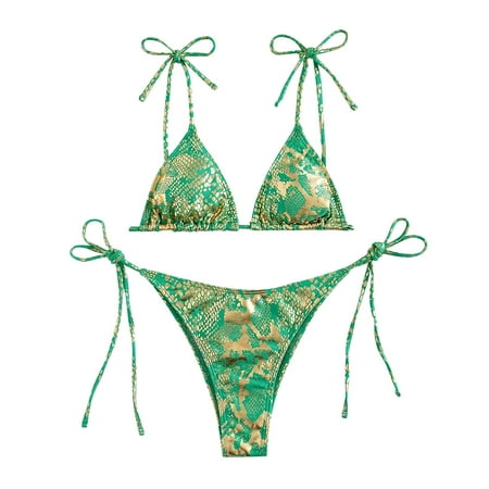 

Ladies Swimsuit Printing Two-Piece Split Bathing Suit High Waist Training Athletic Wrap Swimwear Sports Bra And Shorts