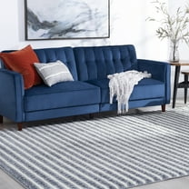 Shag 5x8 Area Rug Thick (5'3'' x 7'3'') Stripe Cream, Dark Gray Living Room Easy to Clean