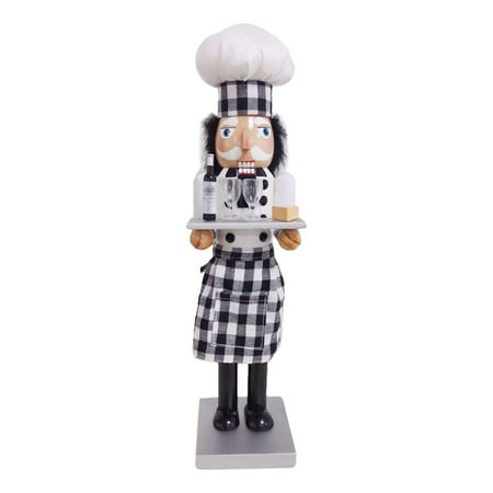 

Vokewalm Christmas Wooden Nutcracker Chef 38CM Hotel Desktop Decoration