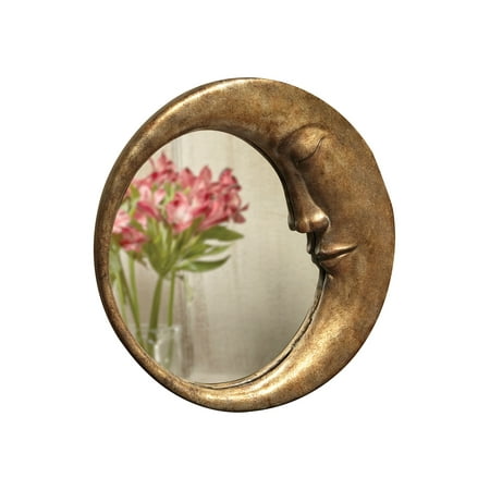ART & ARTIFACT Crescent Moon Wall Mirror - Man In The Moon Frame with Gold Finish