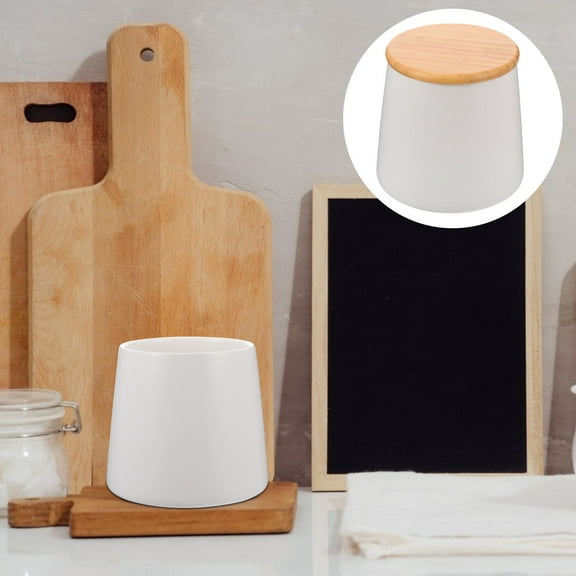 GOOHOCHY  2 Sets Storage Jar Food Containers Flour Kitchen Canisters White