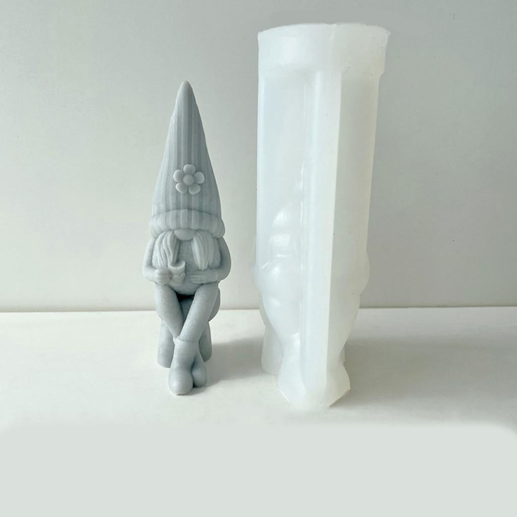 Osdhezcn Silicone Candle Mold for Candle Making Heart Gnome Silicone Mold Home Decor Mold