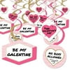 Big Dot of Happiness Be My Galentine - Galentine's and Valentine's Day Party Hanging Decor - Party Decoration Swirls - Set of 40