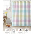 thumbnail image 5 of Easter Shower Curtain Colorful Plaid Shower Curtains for Bathroom Decor Pink Yellow Buffalo Plaid Bath Curtains Sets for Spring Easter Bathroom Decor Fabric Waterproof Standard 72" X 72", 5 of 6