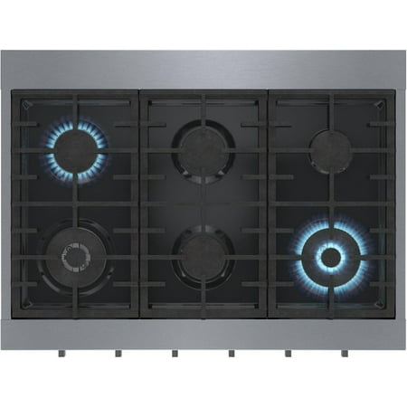 Bosch - 800 Series 36" Built-In Gas Cooktop with 4 Burners and 2 Dual Flame Burners - Silver