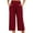 Red, variant on Wide Leg Capris for Women Casual Pants with Pockets Yoga High Waist Solid Lightweight Summer Bottoms Red 2XL