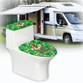 thumbnail image 6 of HELLHERO Clover and Rooster Pattern Adjustable Elastic Fabric Toilet Lid Covers, Easy to Install Reusable Toilet Lid Covers Set for Indoor Home, 6 of 8