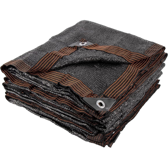 50% 10 X 12 FT Black Shade Cloth, Outdoor Woven Sun Shade with Grommets, Durable Breathable Netting Shading Antifreezing for Patio, Garden, DIY ,  Cover, Greenhouse,  Kennel