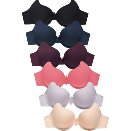 

247 Frenzy Women s Essentials Mamia PACK OF 6 Full Coverage Solid Cotton Blend Bras