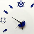 thumbnail image 4 of Mediterranean Style Wall Clock Rudder Tower Mute Clock Small Mute Clock Mediterranean Fish DIY Mute Clock Blue, 4 of 9