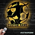 thumbnail image 3 of Craftnamesign Custom Soccer Player Metal Wall Art LED Light, Soccer Sign, Football Sign, 3 of 5