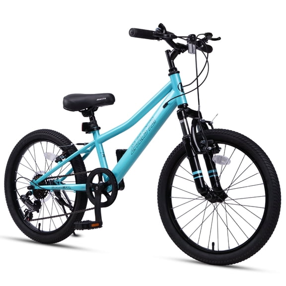 AVASTA Govet 20'' Kids Mountain Bike for 6-12 Years Old Boys Girls with Suspension Fork, 6 Speeds Drivetrain, Cyan
