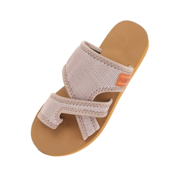 Dweltoz Mesh Sandals for Women Orthopedic Bunion Wide Width Comfort Sandals Beach Breathable Arch Support Open Toe Shoes,Khaki 42