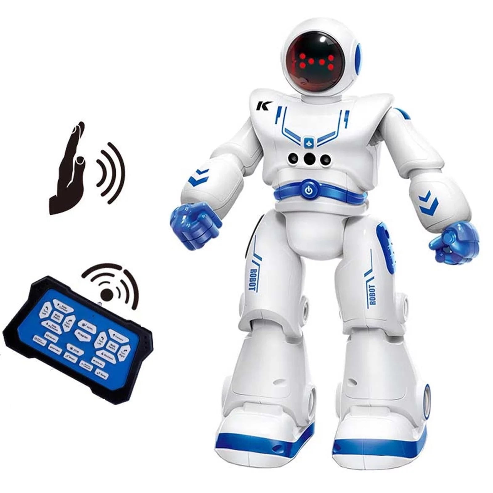 Remote Control Robot Toys for Kid,RC Smart Robot with Walking Singing Dancing,Intelligent Gesture Sensing & Educational Programmable,for Ages 3 and up,Blue