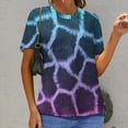 thumbnail image 4 of Beach Blue Giraffe T Shirts Animal Print Street Style T Shirt Women Short-Sleeve Pretty Big Size Tees Design Tops Prese, 4 of 7