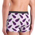 thumbnail image 4 of Men's Boxer Briefs, Eggplant Pattern cartoon Soft Comfy Mens Underwear Boxer Briefs Breathable With Widen Waist, 4 of 7