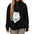 thumbnail image 4 of Glisme Sweatshirt For Women Hoodies With Cat Bag Plus Size Cat Dog Carrier Long Sleeve Sweatshirt Cute Pet Holder Hoodie Softness Top Daily Wear Black, 4 of 9
