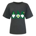 thumbnail image 4 of WREESH Womens St. Patricks Day Shirt 2025 Fashion Crewneck T-Shirts Shamrocks Printed Graphic Tees Tops Short Sleeve Shirts Casual Loose Fit Blouses Dark Gray, 4 of 4