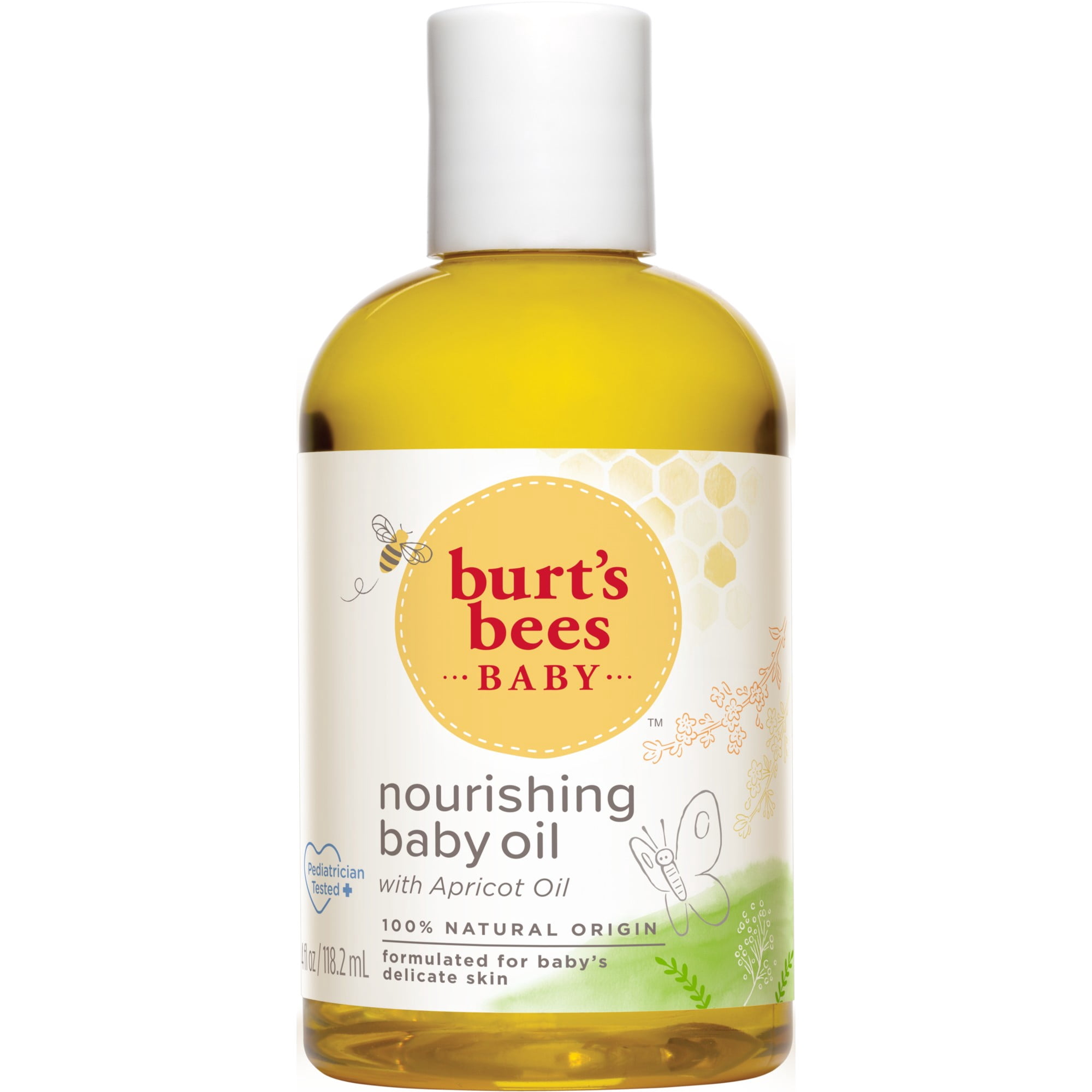 Burt's Bees Baby Nourishing Baby Oil, 100% Natural Origin Baby Skin Care - 4 Ounce Bottle