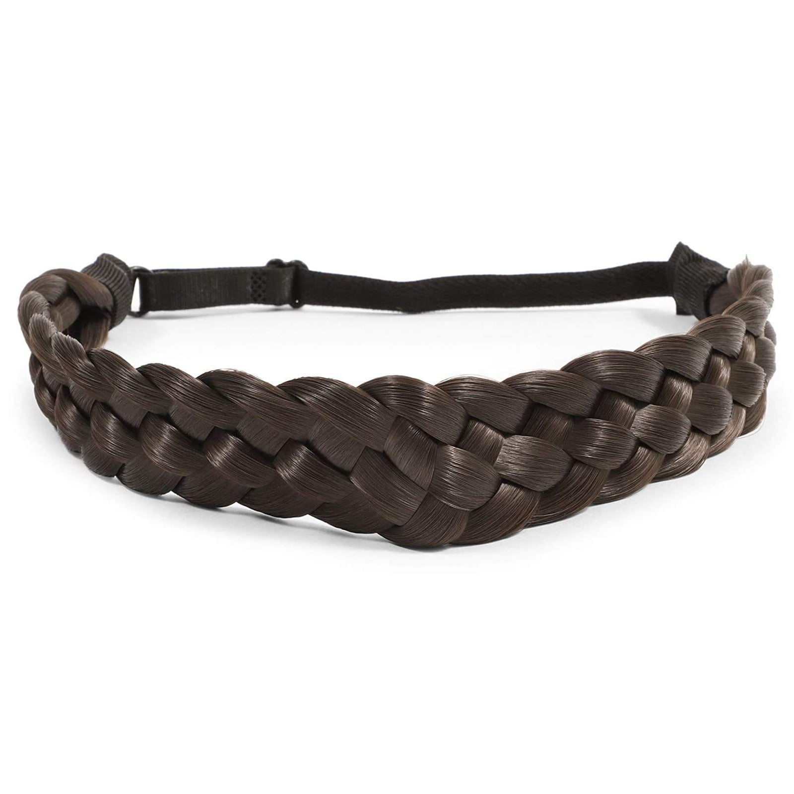 Natural Coloured Synthetic Plaited Hair Elastic Headband Hair Band Platted 