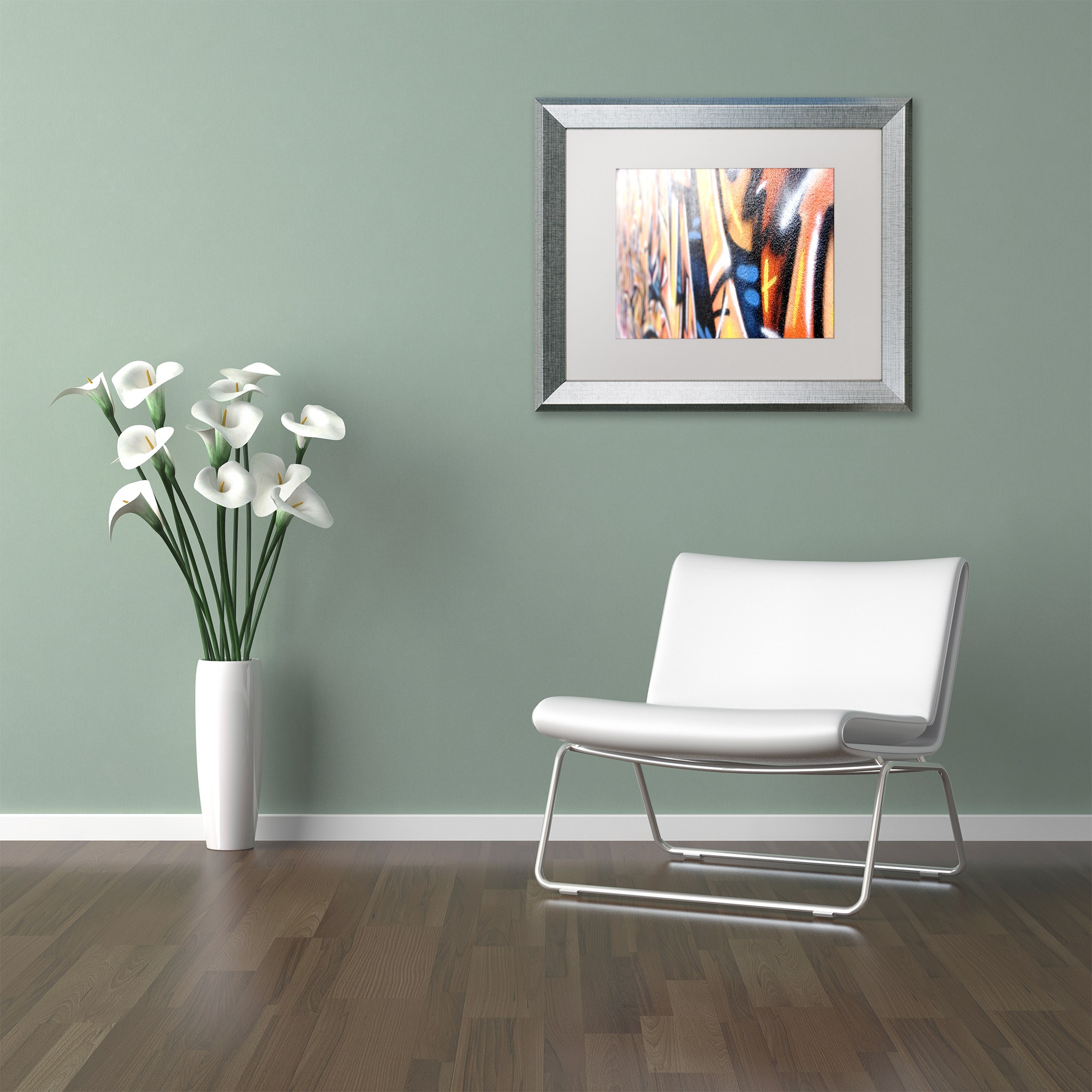 Trademark Fine Art "Graffiti" Canvas Art by Yale Gurney, White Matte, Silver Frame