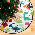 thumbnail image 5 of Coolnut Dinosaur Christmas Tree Mat Round Christmas Tree Stand Mat Decoration for Holiday Party Home Christmas Day Ornaments Floor Door, 28.3", 5 of 6