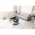 thumbnail image 3 of Abstract Monkey Rug, Large Rug, Personalized Rug, Blue Eyed Old Monkey Rug, Small Rug, Animal Rug, Step Rug, Custom Rug, Black and White Rug, 5.2'x7.5' - 160x230 cm, 3 of 8