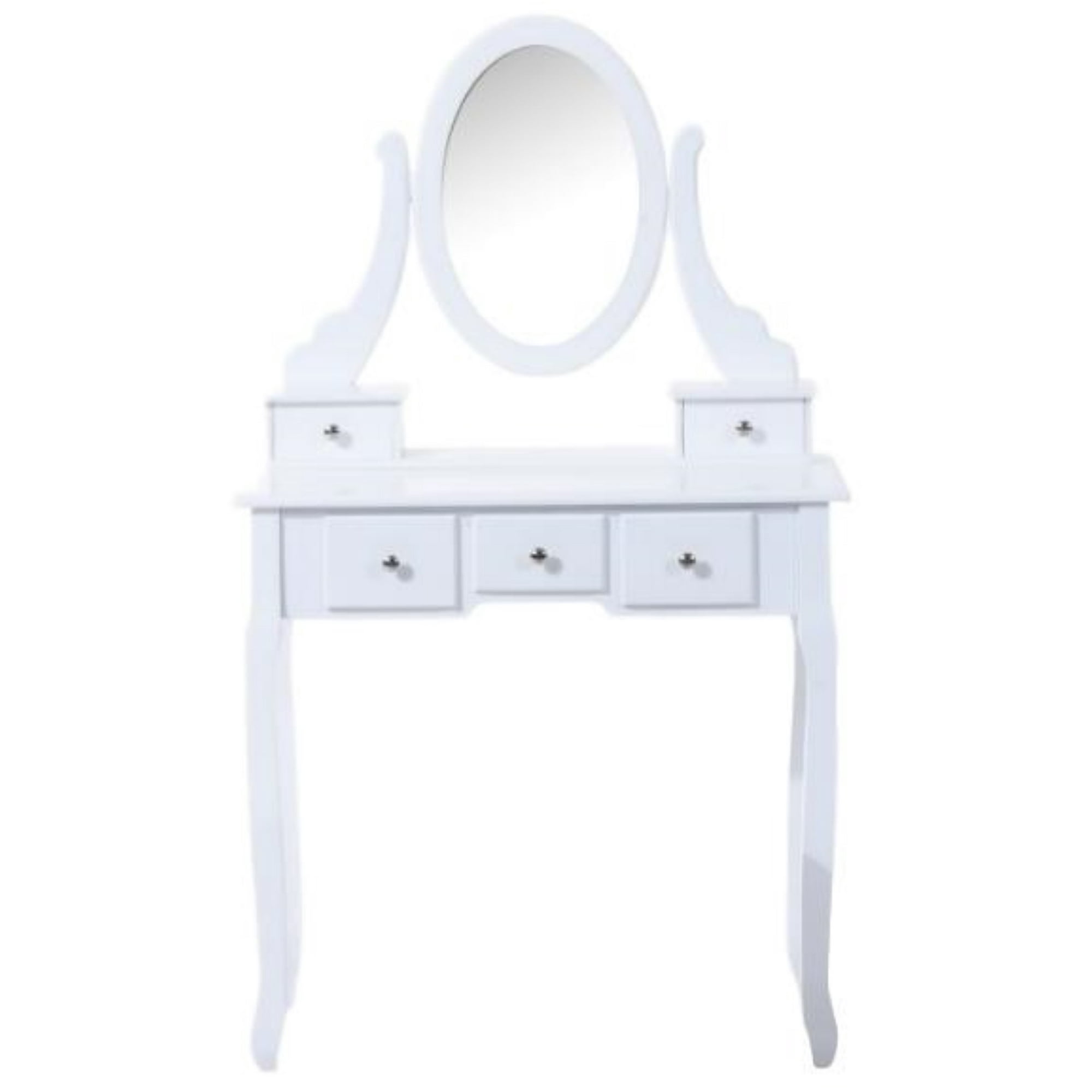 Viscologic Ivory Wooden Mirrored Makeup, Viscologic Pearl Wooden Mirrored Makeup Vanity Table White