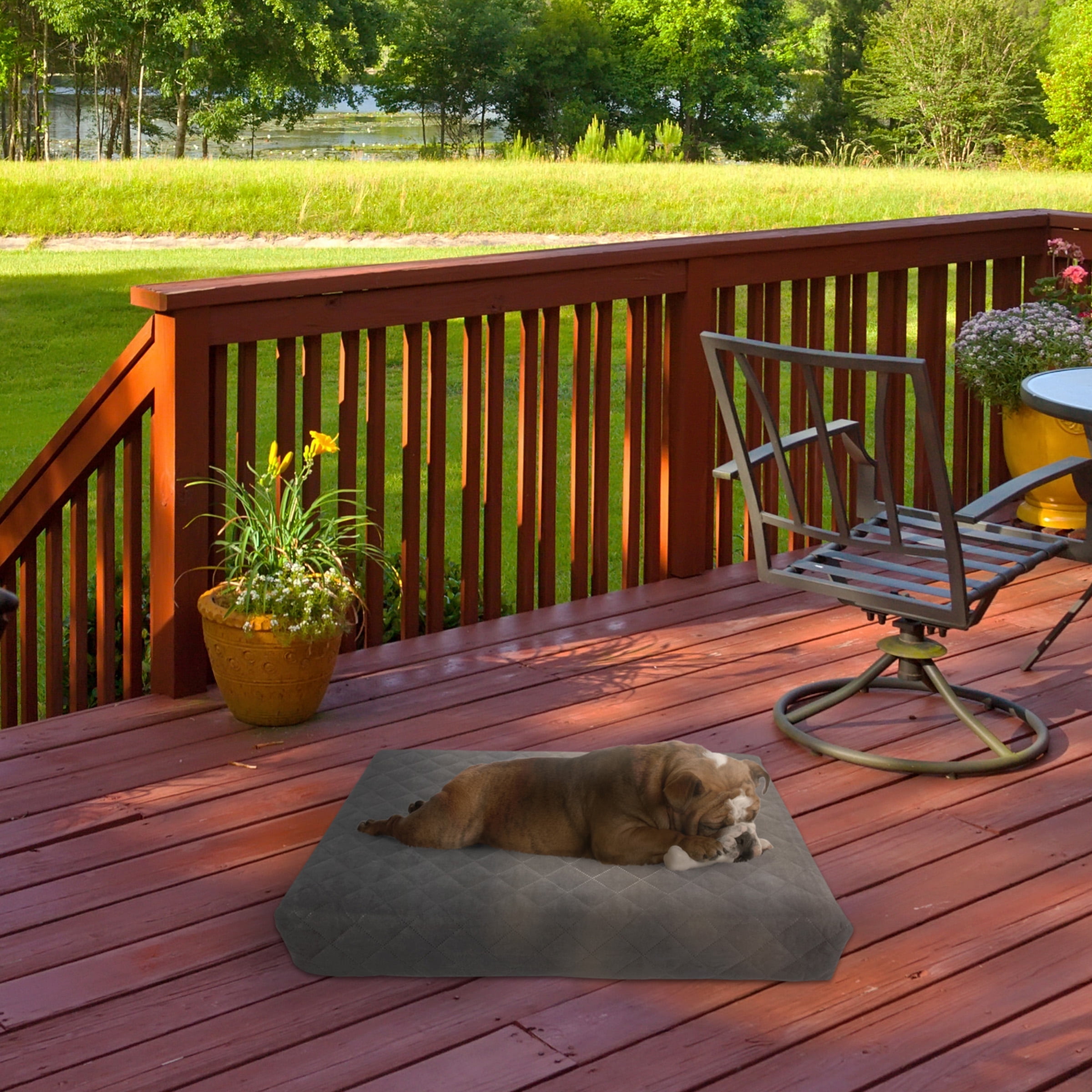 PETMAKER Waterproof Memory Foam Pet Bed Indoor/Outdoor Dog Bed with